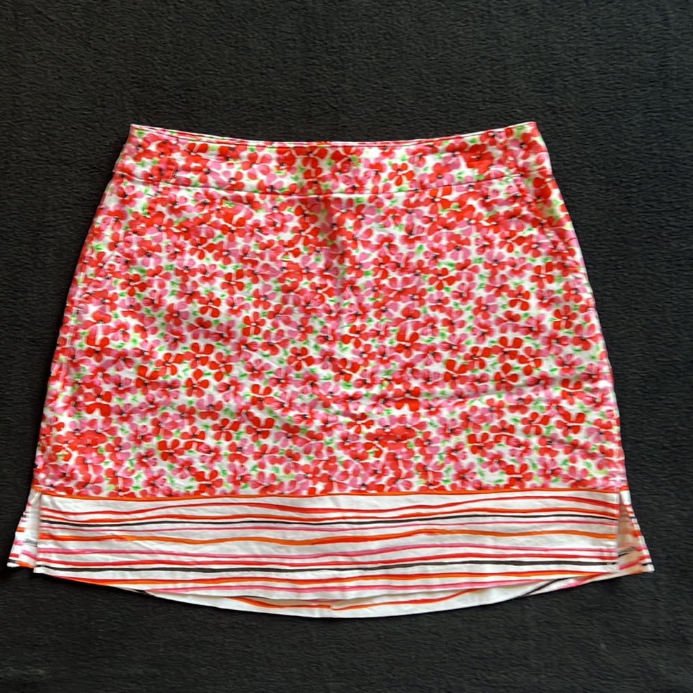 Lady Hagen Orange & Pink Flower Floral Golf Tennis Skort Women's 2 EUC